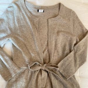 J.Crew light gray cardigan with bow